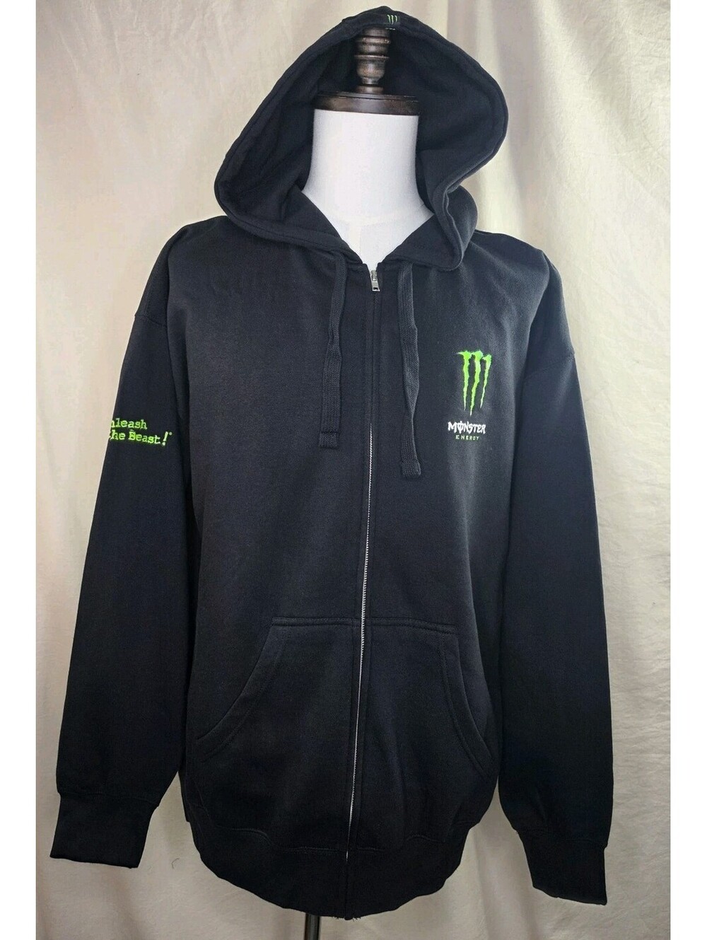 Monster Energy Zip Hoodie XXL Black Unleash The Beast NWOT